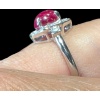 Bague En Or 18 Carat Sertie d’Un Cabochon De Rubis Entouré De Diamants 16