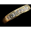 Demi-alliance Or Jaune 18 Carat, Sertie Diamants Taille Baguette 13