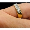 Demi-alliance Or Jaune 18 Carat, Sertie Diamants Taille Baguette 19
