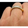Demi-alliance Or Jaune 18 Carat, Sertie Diamants Taille Baguette 18