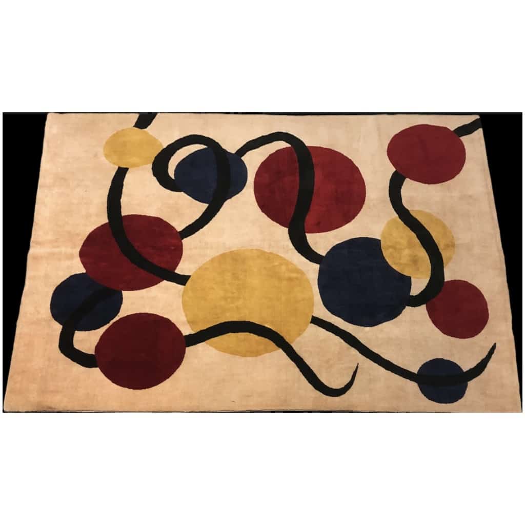 Tapis contemporain rectangulaire à décor géométrique en laine fait tissé à la main 7