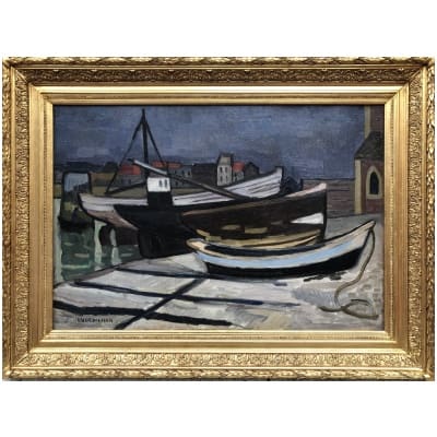 VERDILHAN Louis Mathieu Provençal painting View of the port of Cassis Oil on canvas signed Certificate.