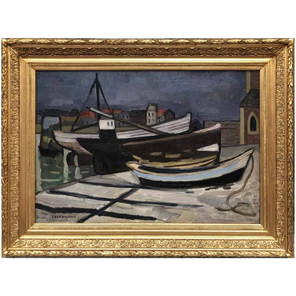 VERDILHAN Louis Mathieu Provençal painting View of the port of Cassis Oil on canvas signed Certificate. 11