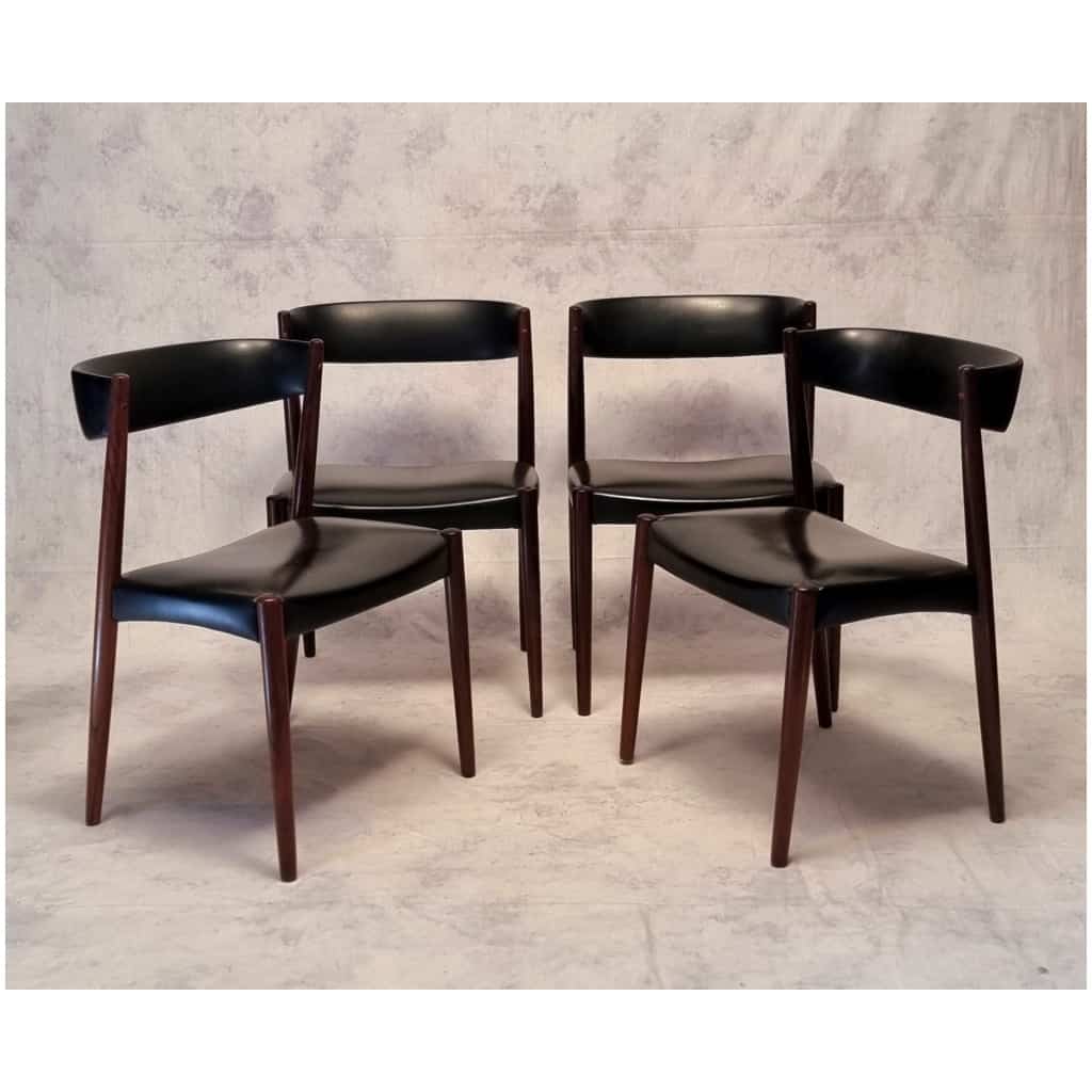 Series of Four Scandinavian Chairs – Vejle Mobelfabrik – Rosewood – Ca 1960 3