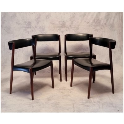 Series of Four Scandinavian Chairs – Vejle Mobelfabrik – Rosewood – Ca 1960