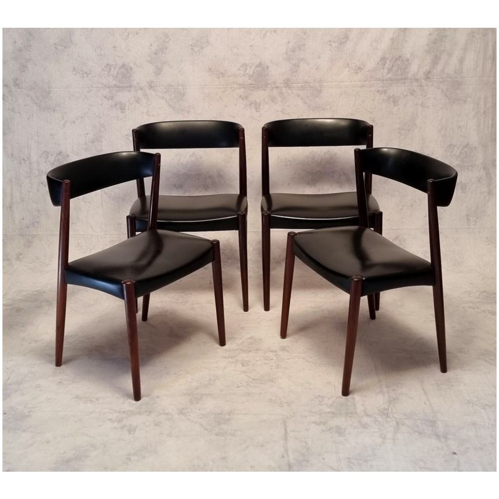 Series of Four Scandinavian Chairs – Vejle Mobelfabrik – Rosewood – Ca 1960 4