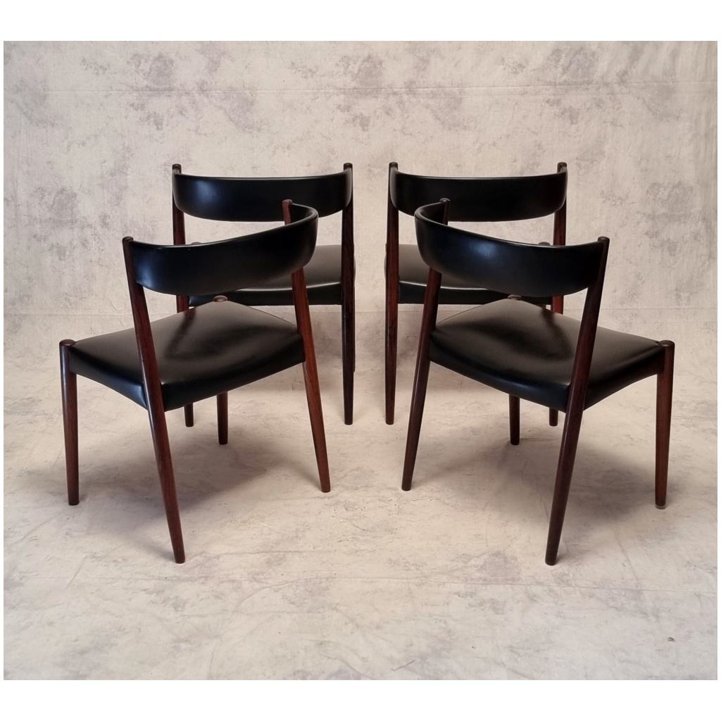 Series of Four Scandinavian Chairs – Vejle Mobelfabrik – Rosewood – Ca 1960 6