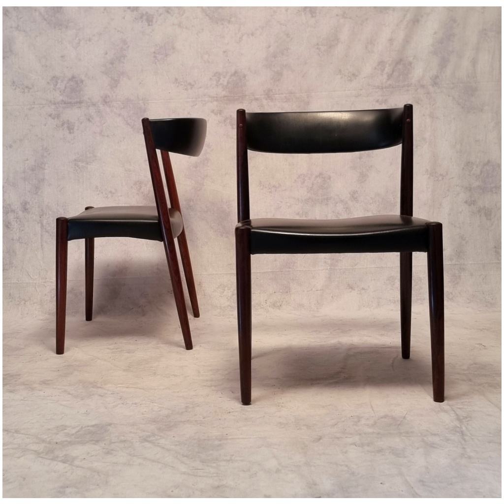 Série de Quatre Chaise Scandinaves – Vejle Mobelfabrik – Palissandre – Ca 1960 8