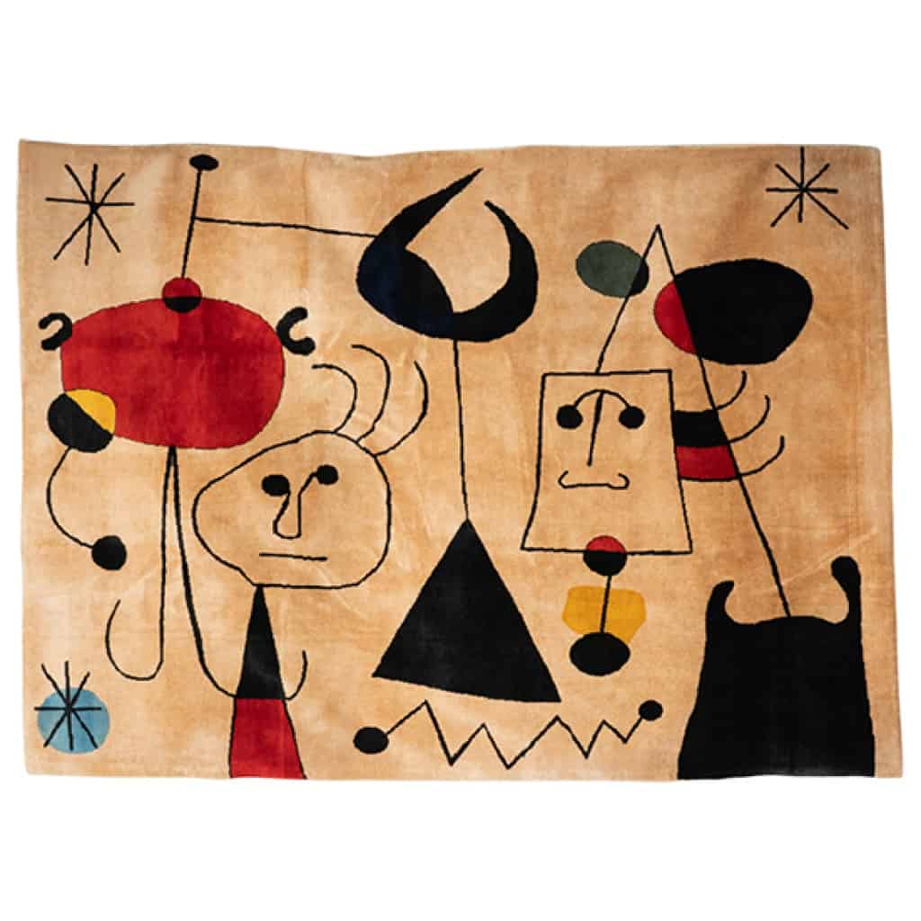 Rug, or tapestry, inspired by Joan Miro. Contemporary work. 3