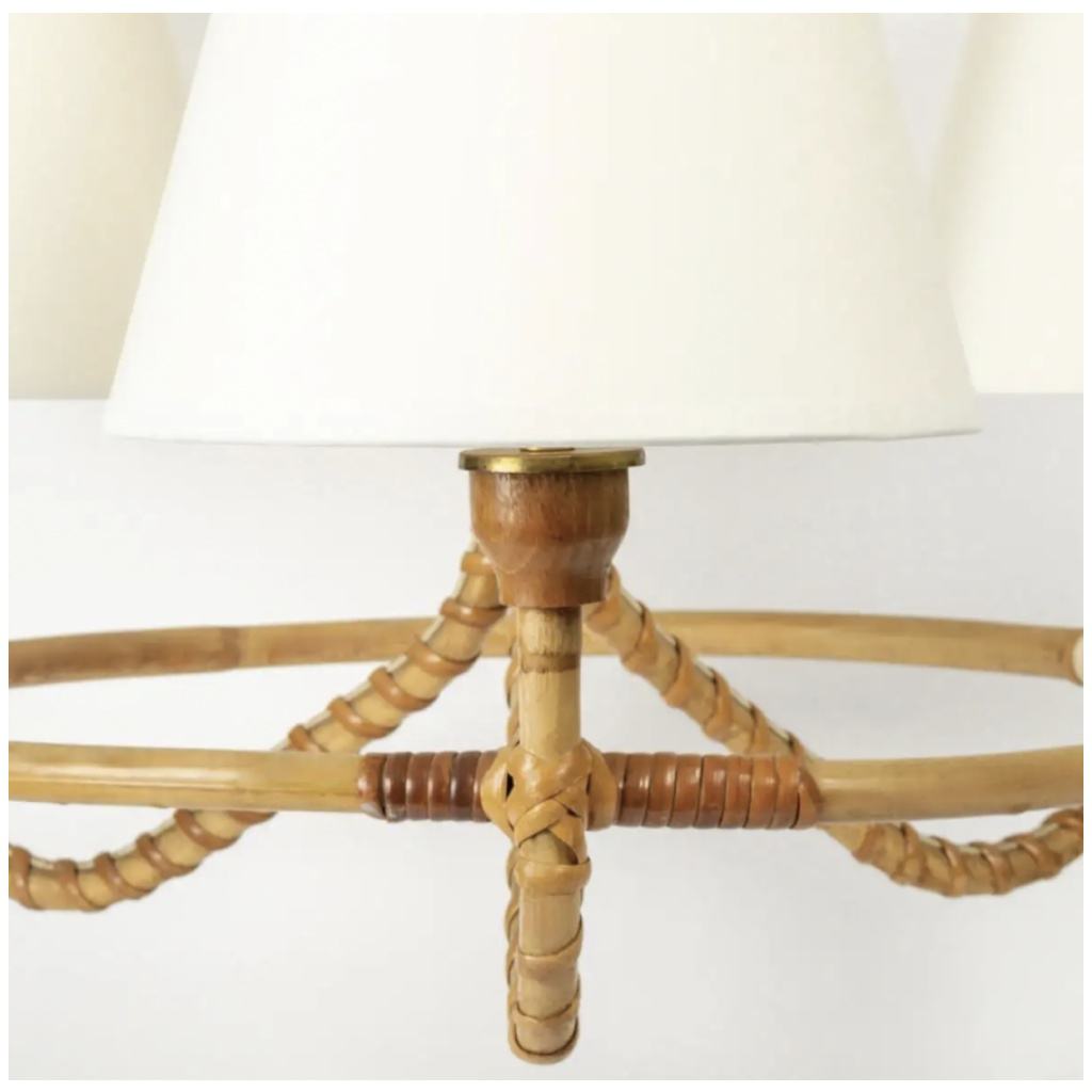1950 Lustre en rotin Louis Sognot 4