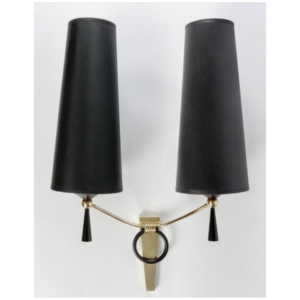 1950 Large pair of Maison Arlus 4 wall lights