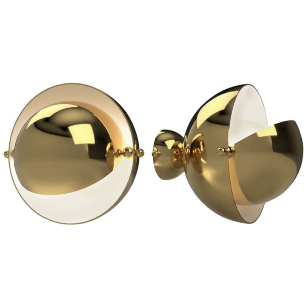 Pair of OTTO brass wall lights, ITEM edition, Paris 3