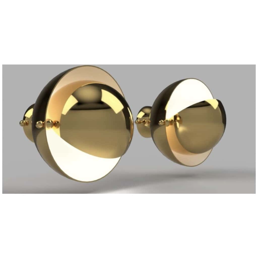 Pair of OTTO brass wall lights, ITEM edition, Paris 7