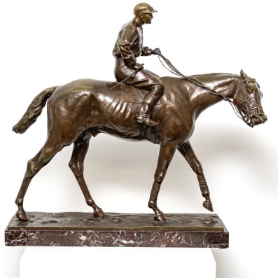 Jockey On His Horse At A Walk By Jean Cazal – Union of Bronze Manufacturers, United France (Copy)