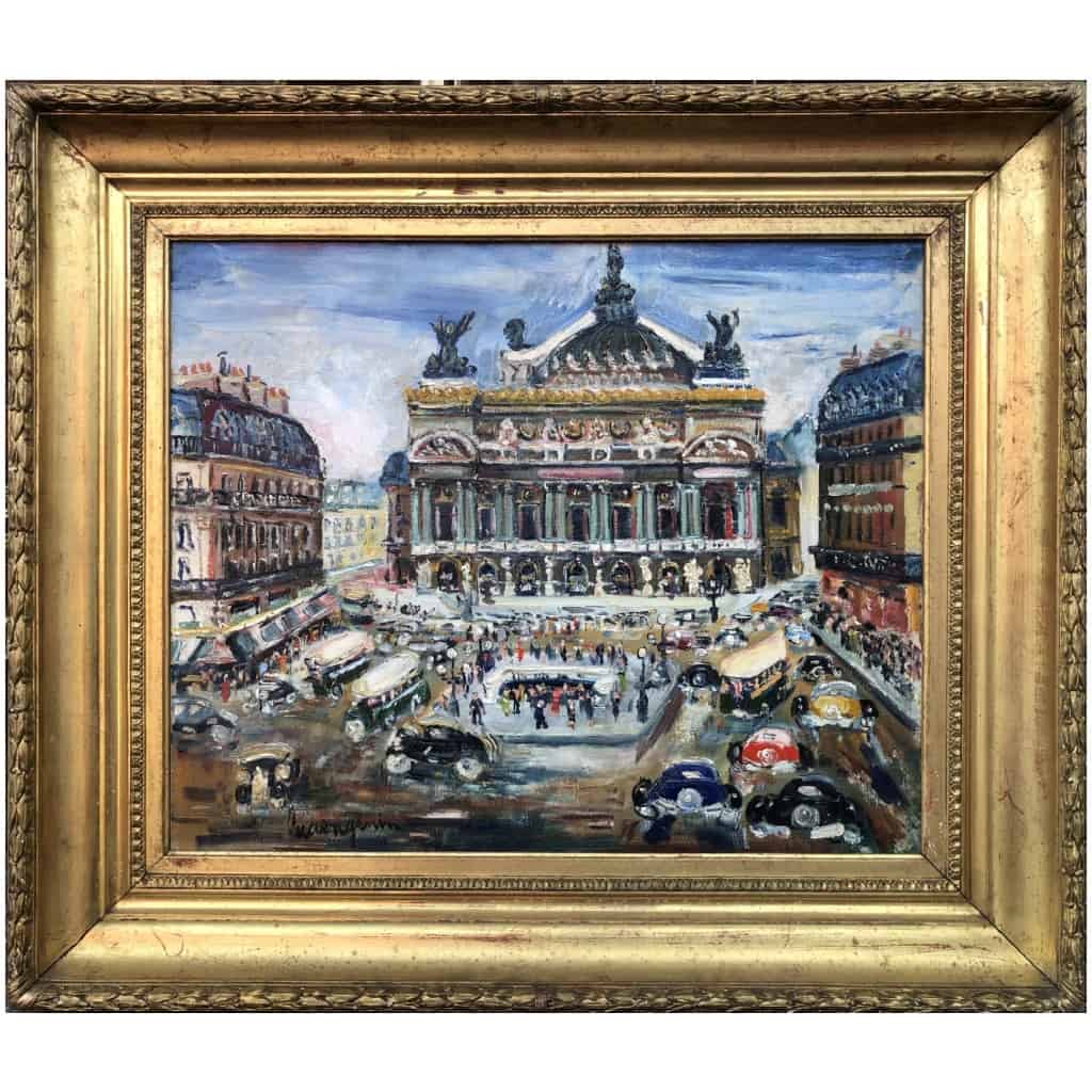 GENIN Lucien French School Paris Animation place de l'Opéra Oil on canvas signed Certificate of authenticity 3