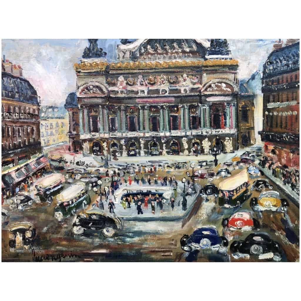 GENIN Lucien French School Paris Animation place de l'Opéra Oil on canvas signed Certificate of authenticity 6