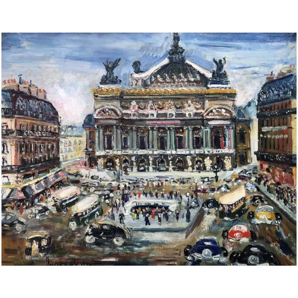 GENIN Lucien French School Paris Animation place de l'Opéra Oil on canvas signed Certificate of authenticity 11