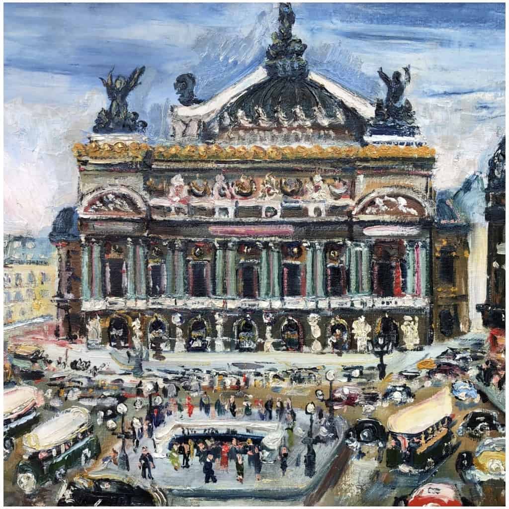 GENIN Lucien French School Paris Animation place de l'Opéra Oil on canvas signed Certificate of authenticity 13