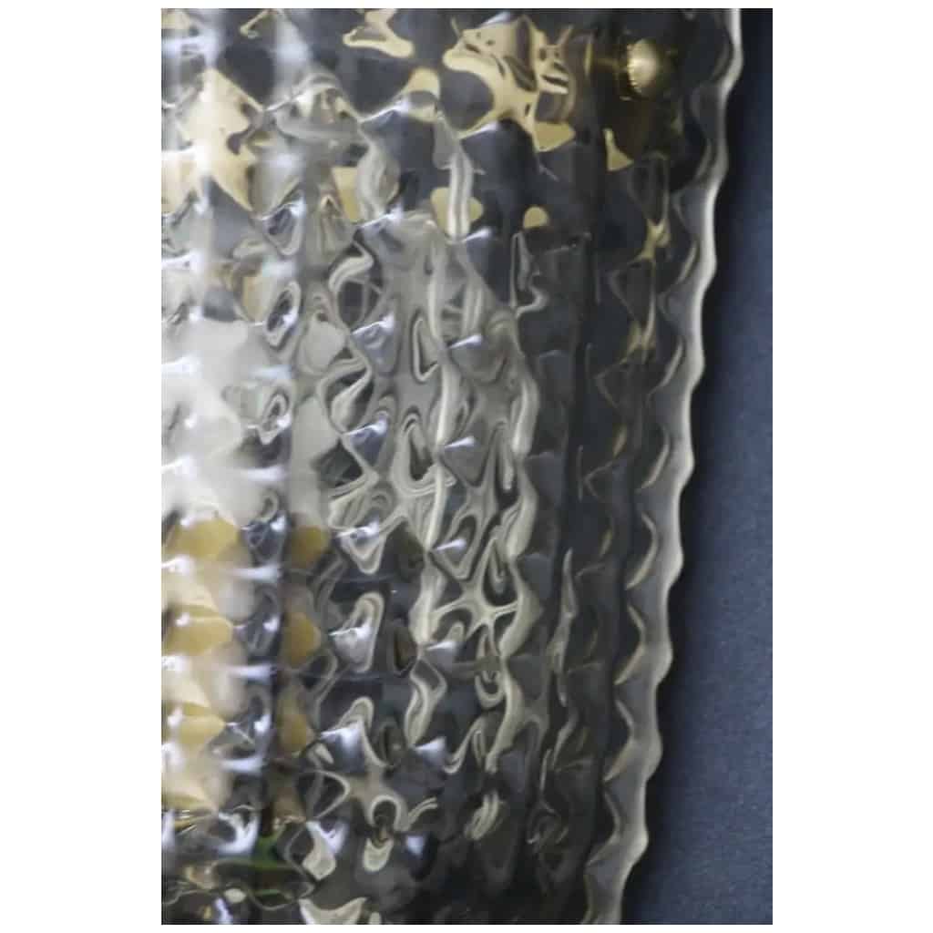 Paire d’appliques en verre de Murano texturé fumé 4