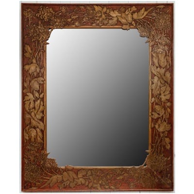 Important cadre miroir d’époque Art Nouveau