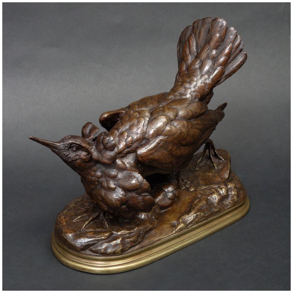 Sculpture - Grouse In Bronze, Jules Moigniez (1835-1894) 4
