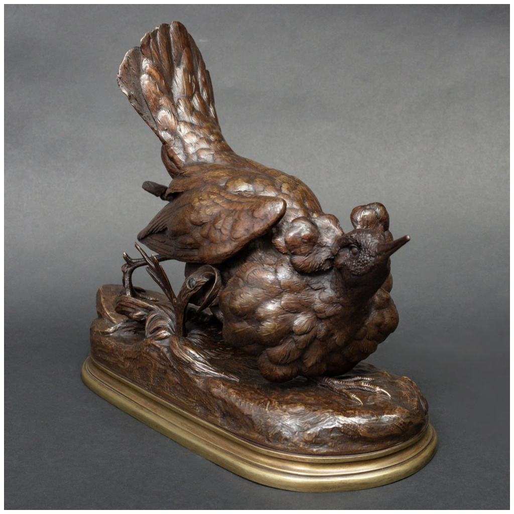 Sculpture - Grouse In Bronze, Jules Moigniez (1835-1894) 6