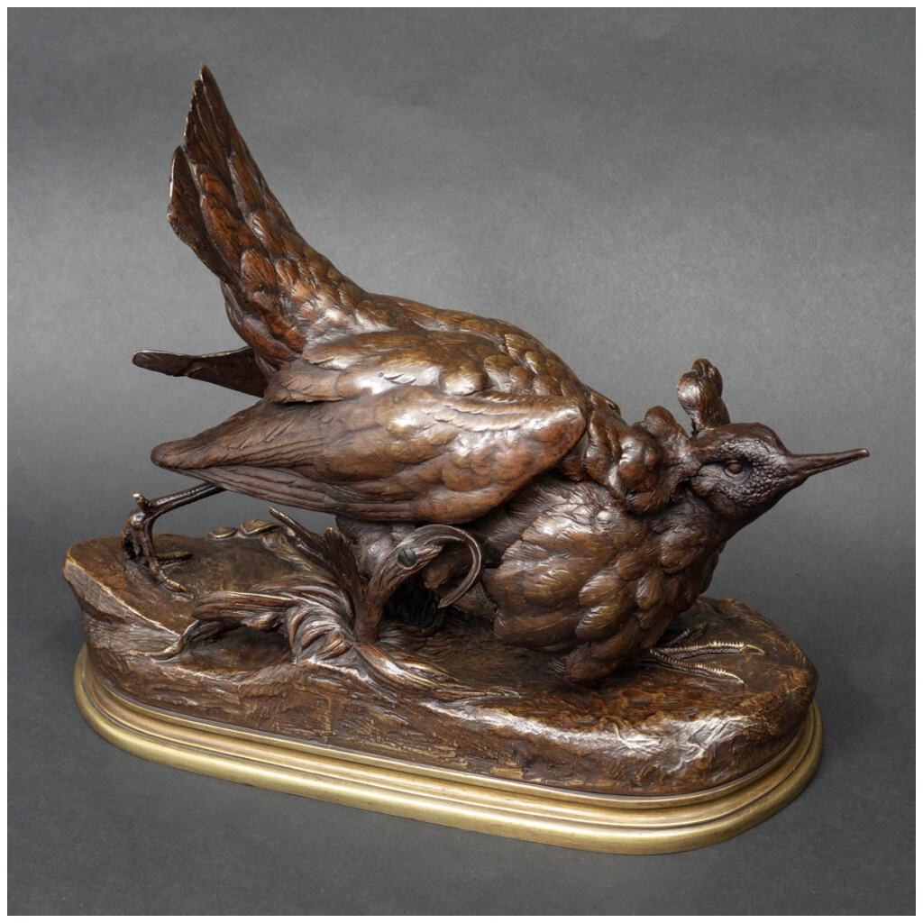 Sculpture - Grouse In Bronze, Jules Moigniez (1835-1894) 8