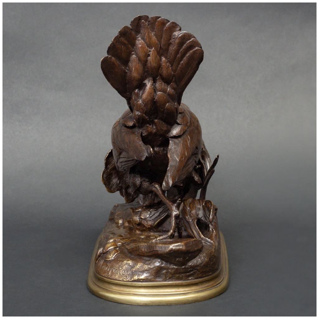 Sculpture - Grouse In Bronze, Jules Moigniez (1835-1894) 11