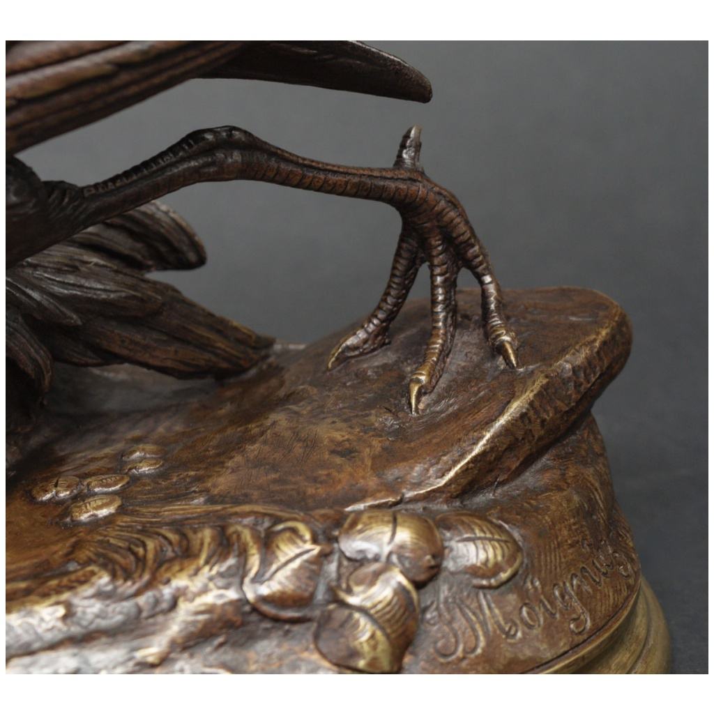 Sculpture - Grouse In Bronze, Jules Moigniez (1835-1894) 12