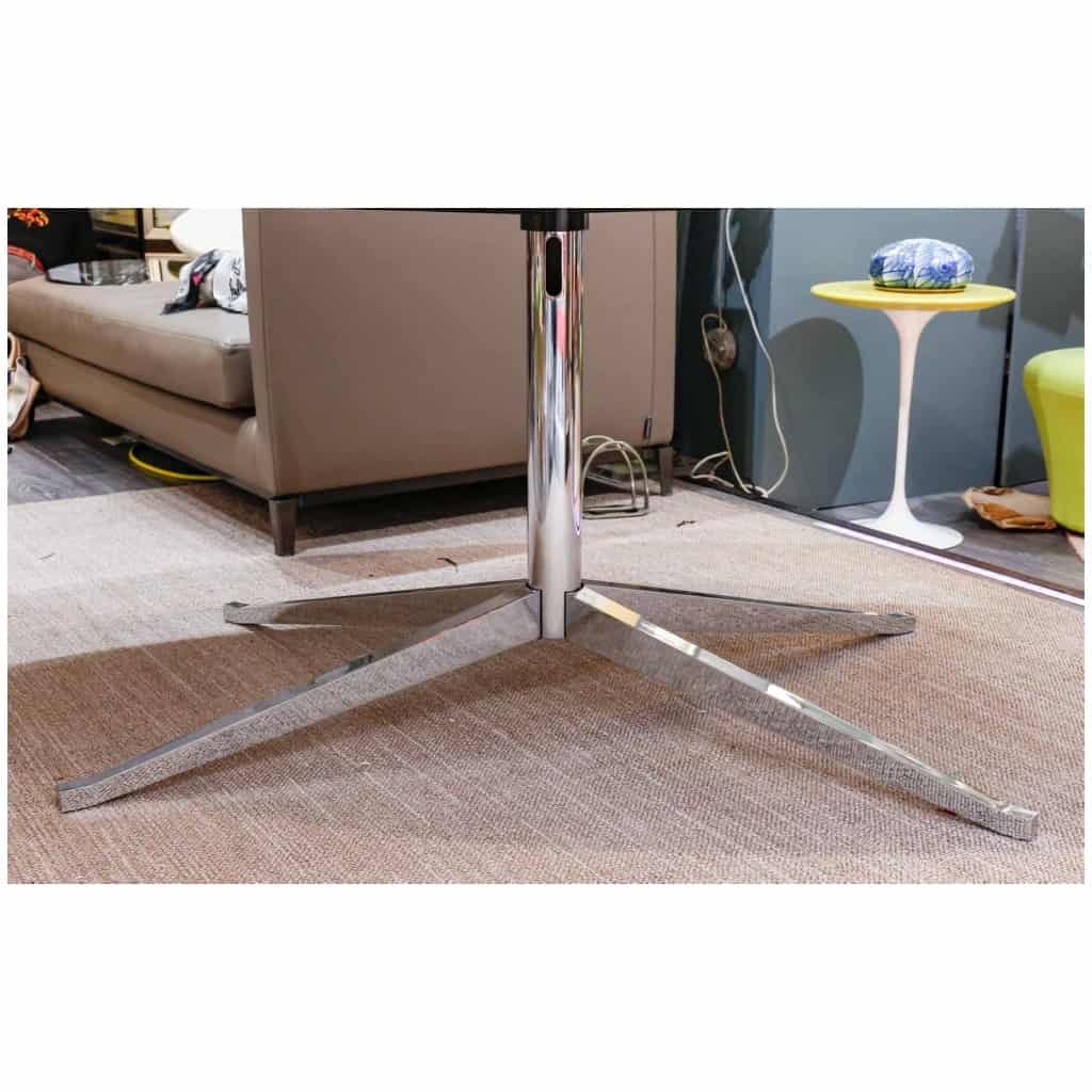 Florence KNOLL, table ovale Calacatta Oro Verde – Marbre et acier chromé 5