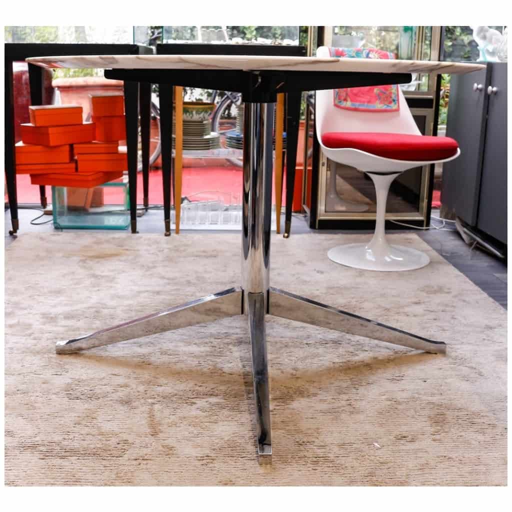 Florence Knoll – TABLE round top, Calacatta oro verde marble, chrome base 5