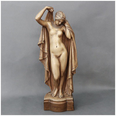 Sculpture – Phryné Remettant Ses Voiles , James Pradier (1790-1852) – Terre cuite