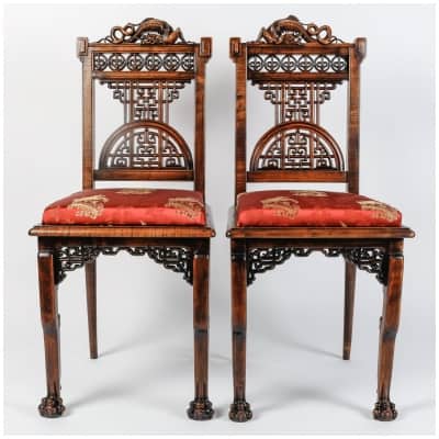 Pair of chairs attributed to Viardot.