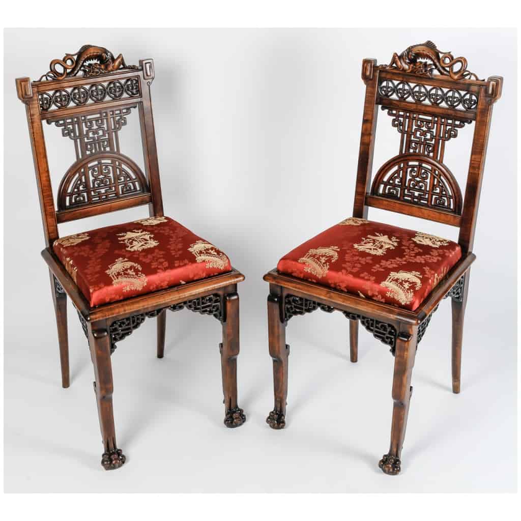 Pair of chairs attributed to Viardot. 4