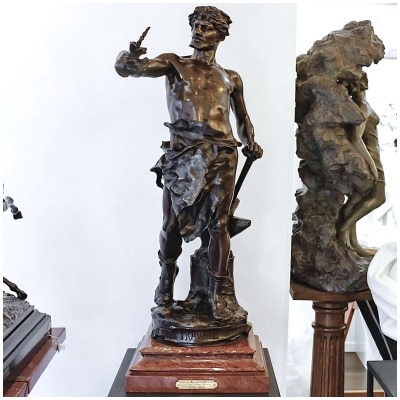 Sculpture – Le Travail , Eugène Marioton (1857-1933) – Bronze