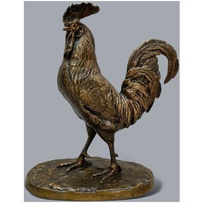 Sculpture – The Rooster, Pierre-Jules Mêne (1810-1879) – Bronze