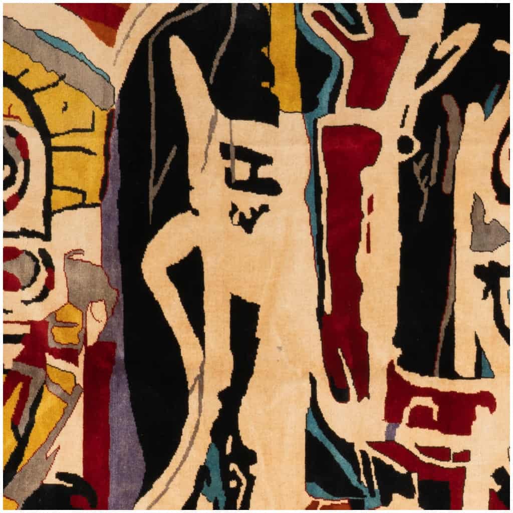 D’après Jean-Michel Basquiat, Tapis, ou tapisserie, « Têtes de poule ». Travail contemporain 5