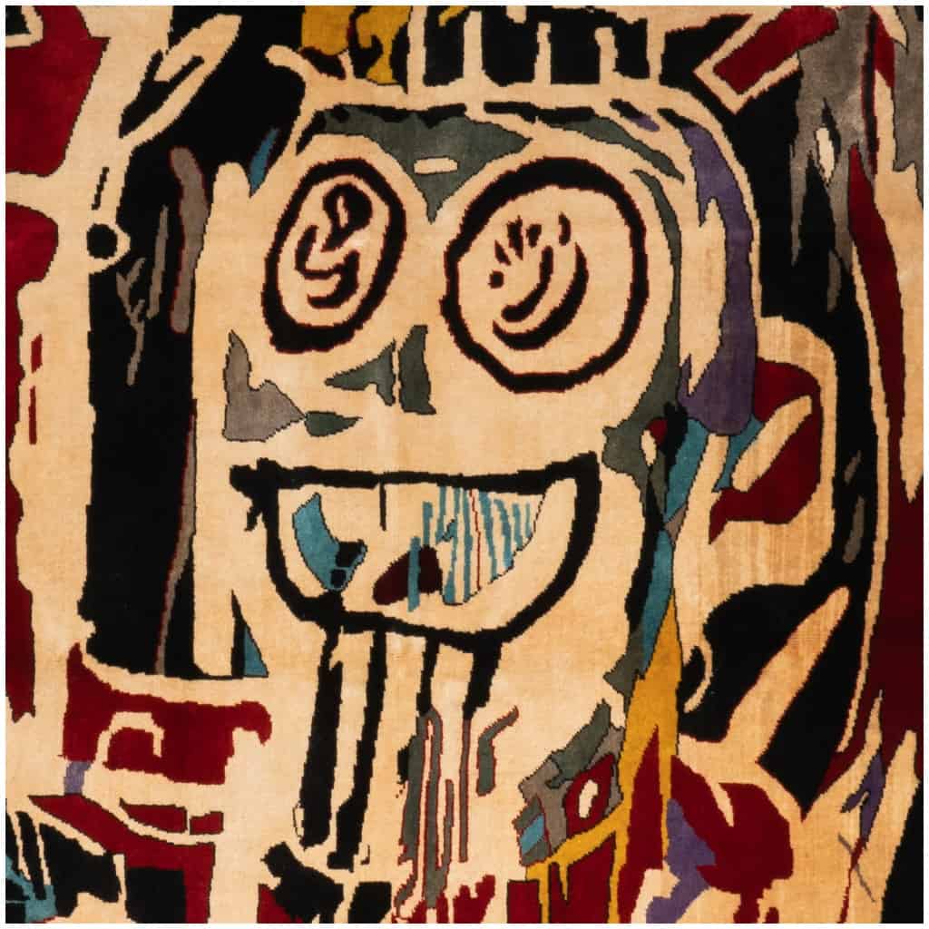 D’après Jean-Michel Basquiat, Tapis, ou tapisserie, « Têtes de poule ». Travail contemporain 6