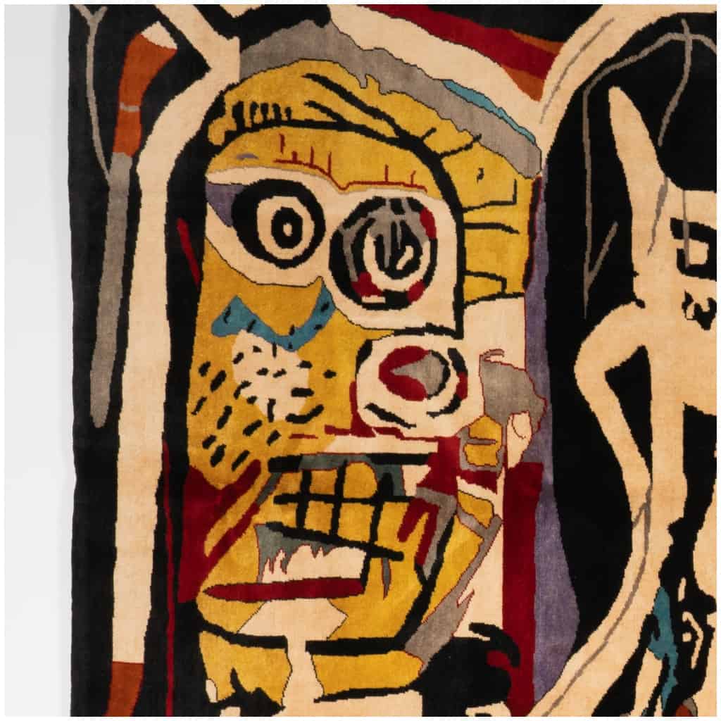 D’après Jean-Michel Basquiat, Tapis, ou tapisserie, « Têtes de poule ». Travail contemporain 7