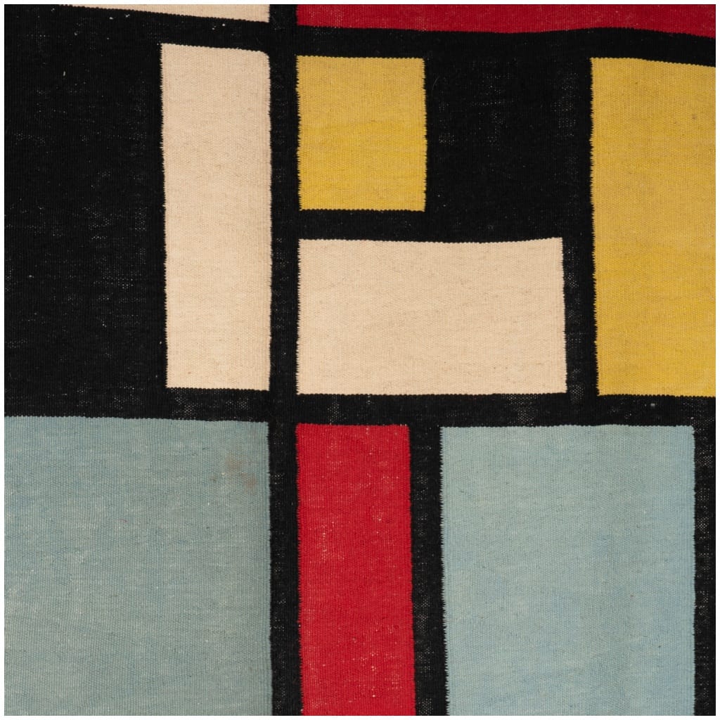 Tapis, ou tapisserie, inspiré par Piet Mondrian. Travail contemporain 8
