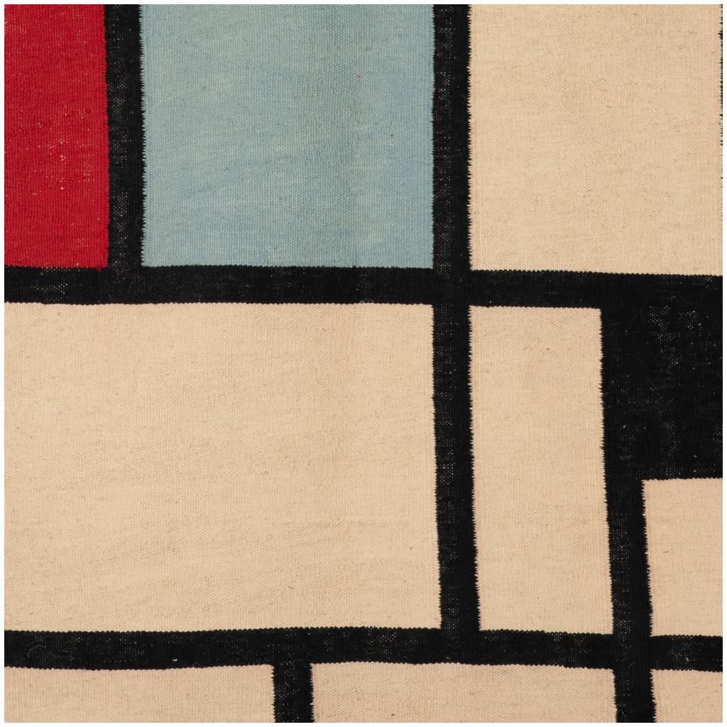 Tapis, ou tapisserie, inspiré par Piet Mondrian. Travail contemporain 7