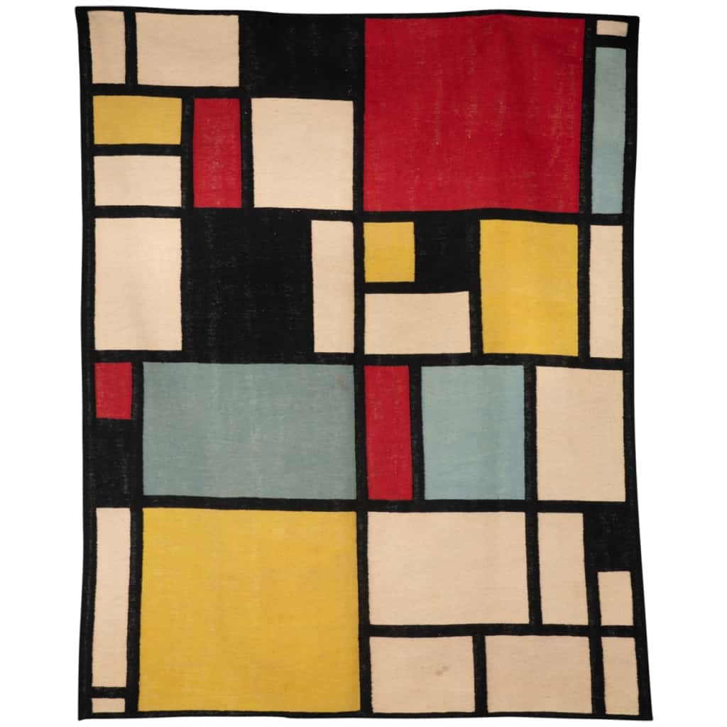 Tapis, ou tapisserie, inspiré par Piet Mondrian. Travail contemporain 6
