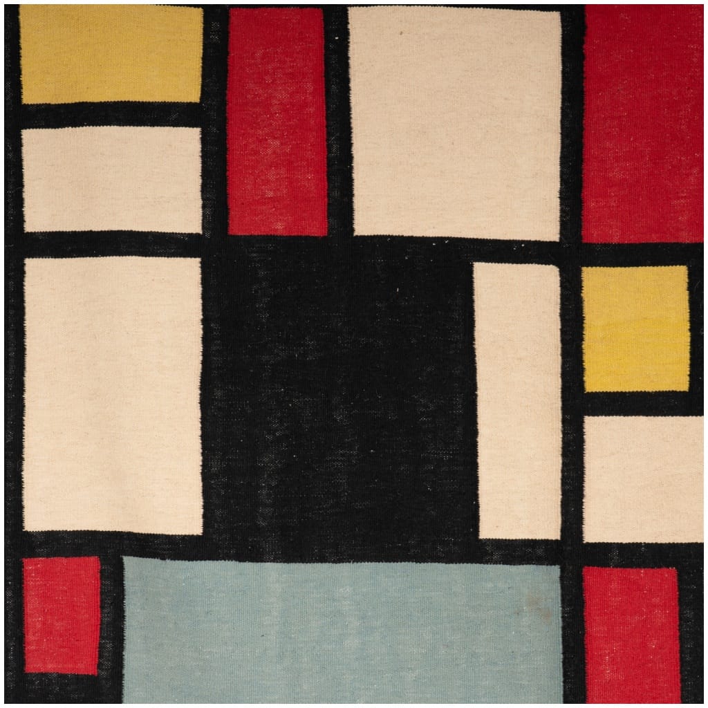 Tapis, ou tapisserie, inspiré par Piet Mondrian. Travail contemporain 5