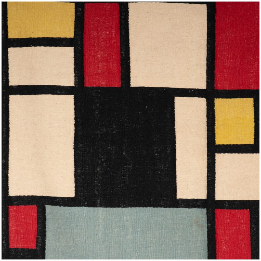 Carpet, or tapestry, inspired by Piet Mondrian. Contemporary work 5