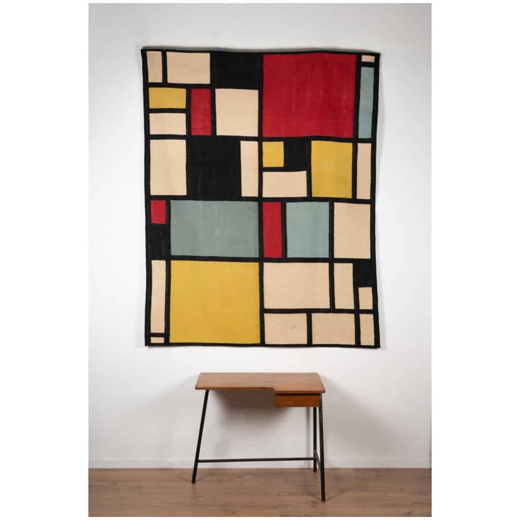 Tapis, ou tapisserie, inspiré par Piet Mondrian. Travail contemporain 3