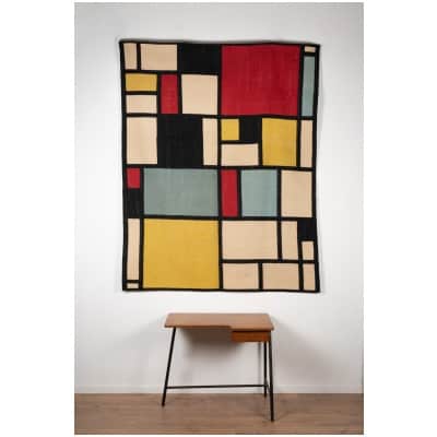 Tapis, ou tapisserie, inspiré par Piet Mondrian. Travail contemporain