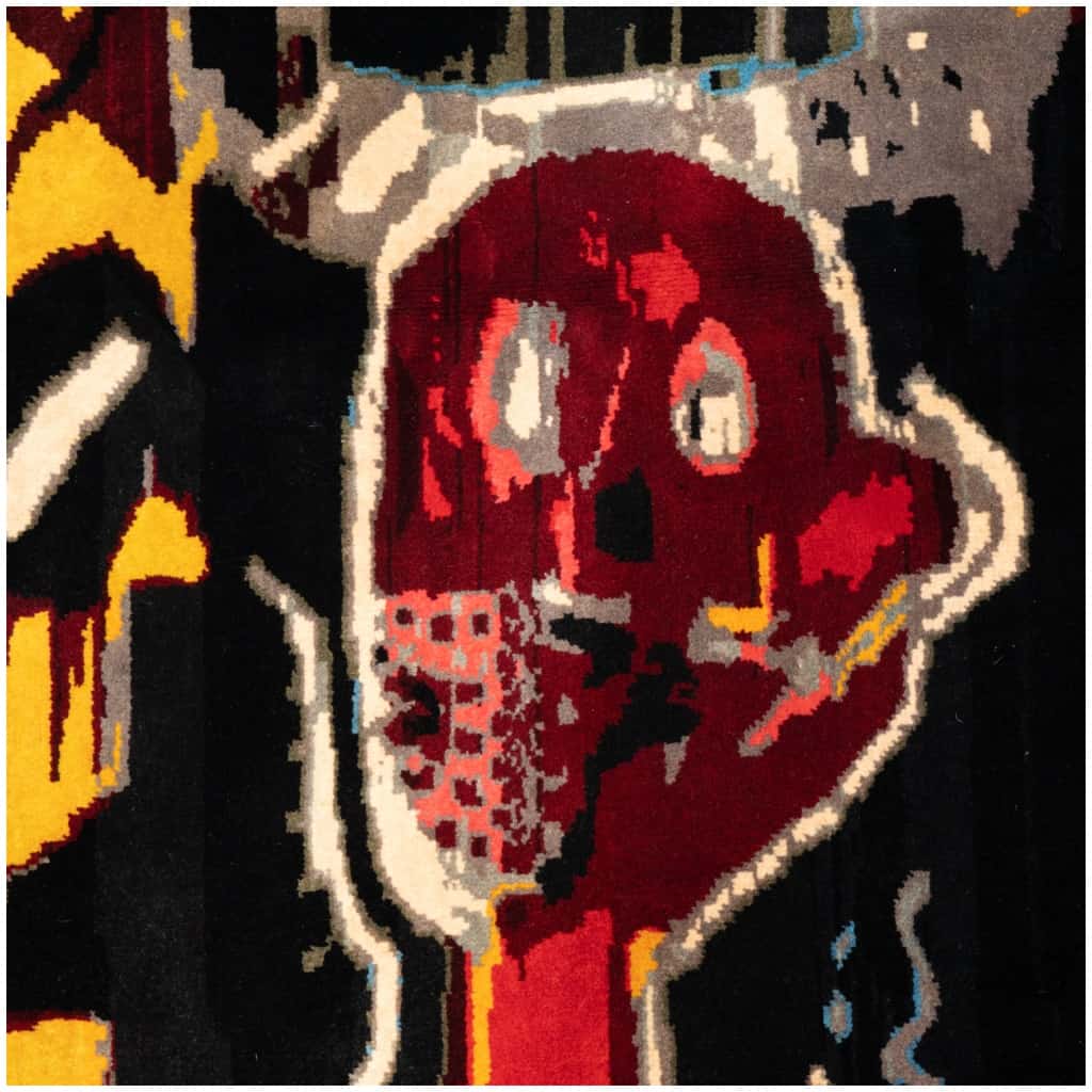D’après Jean-Michel Basquiat. Tapis, ou tapisserie « Notary ». Travail contemporain. 6