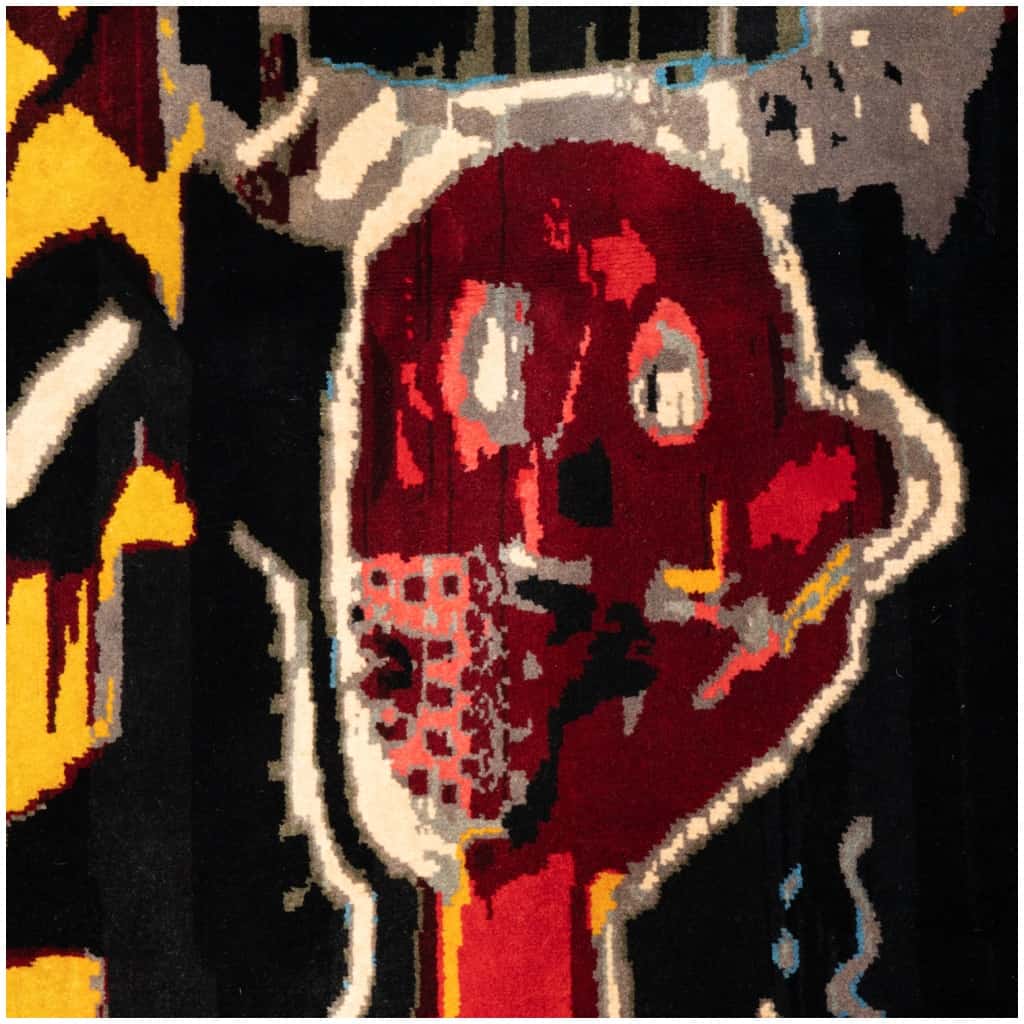 According to Jean-Michel Basquiat. Carpet, or “Notary” tapestry. Contemporary work. 6