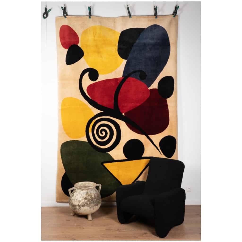 According to Alexandre Calder. Abstract woolen rug or tapestry. Contemporary work. 7