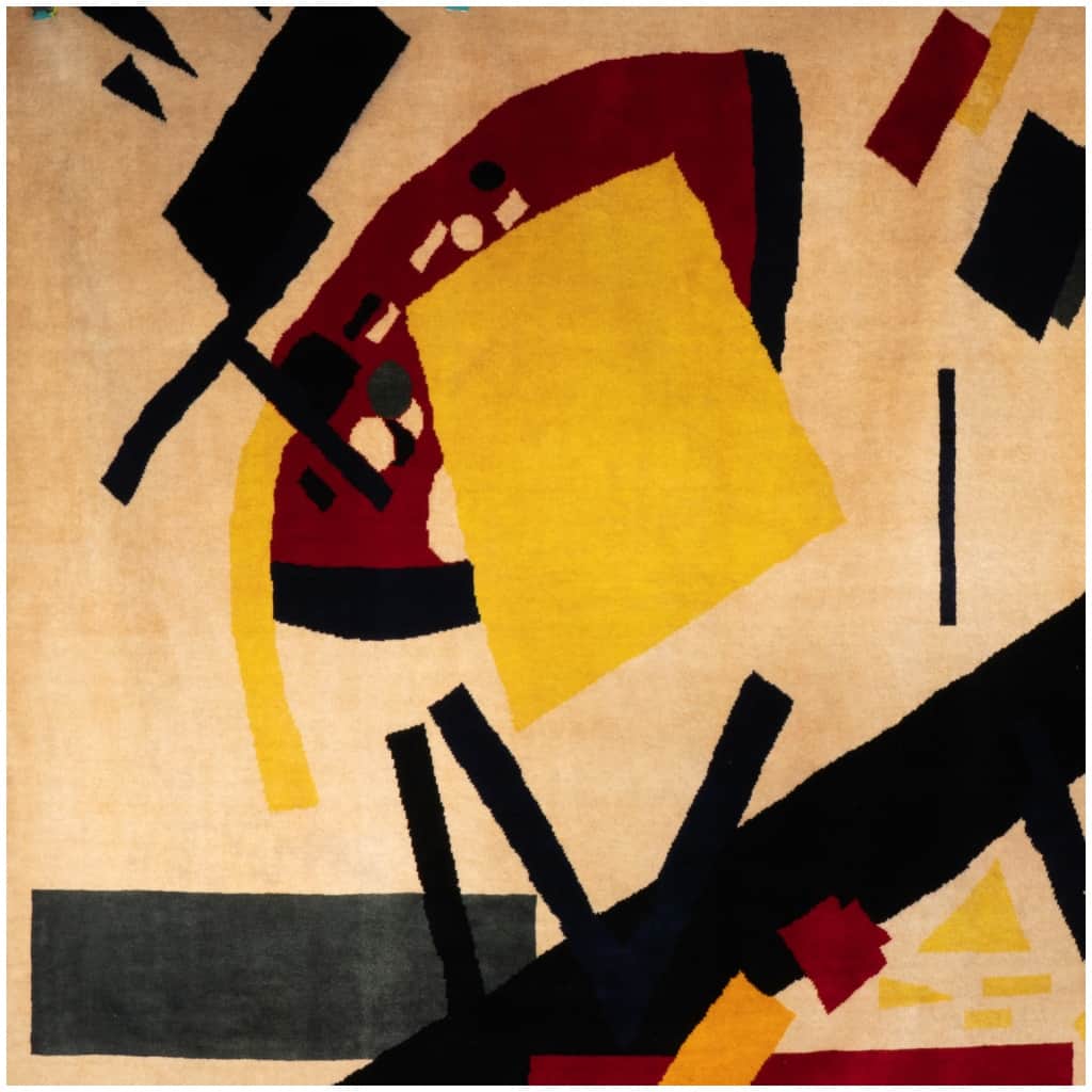 According to Malevich. Wool carpet or tapestry. Contemporary work 4